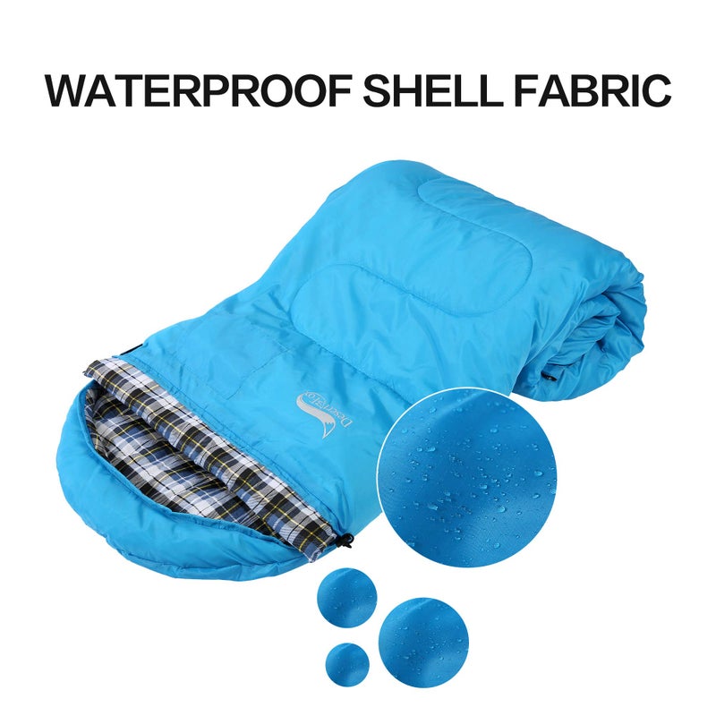 DESERT & FOX Cotton Flannel Sleeping Bags Attach Pillow, 4 Season Warm & Cold Weather Envelope Compression Sack, Lightweight & Portable Sleeping Bag for Outdoor Camping, Hiking, Traveling - Image 4